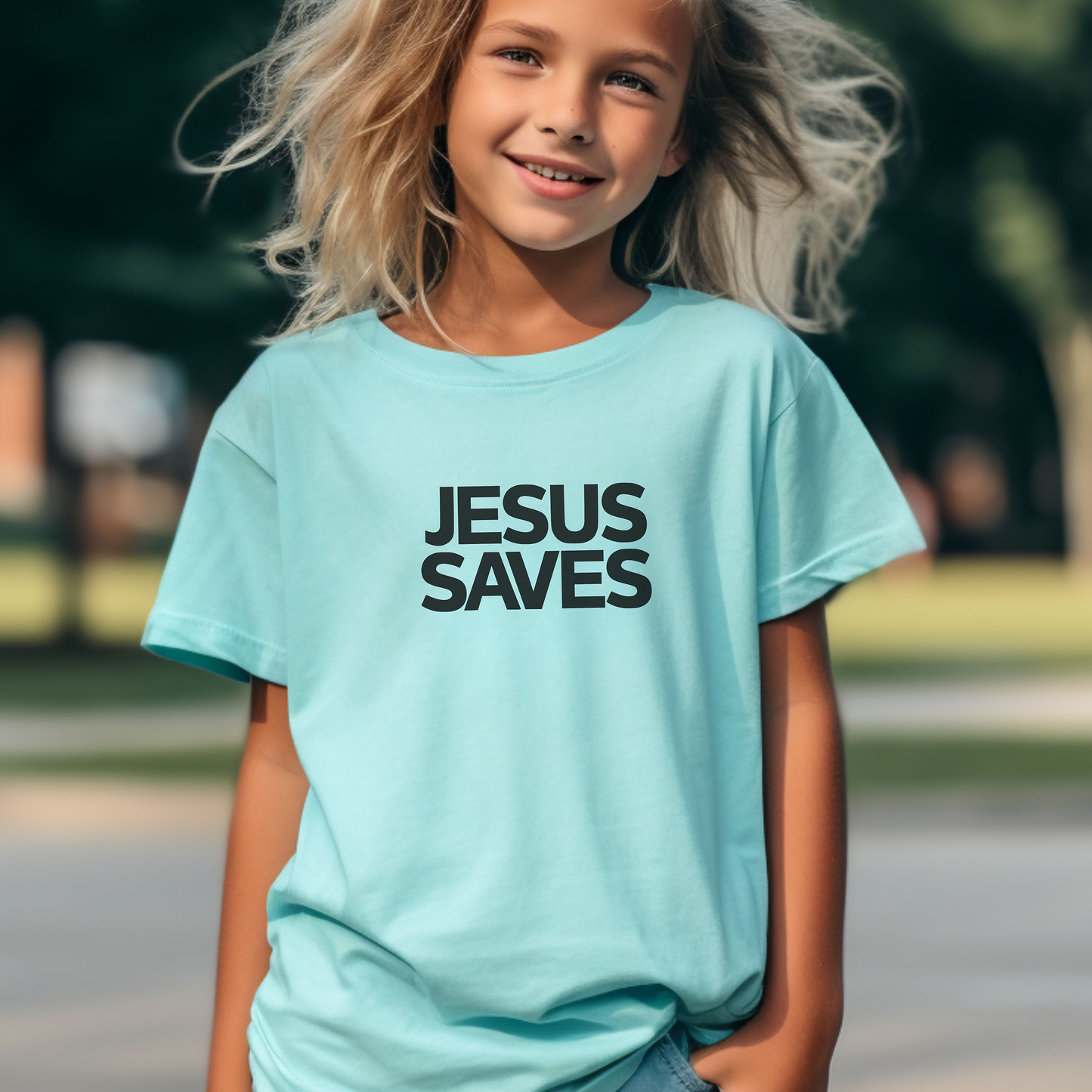 Jesus Saves Comfort Colors Youth Christian Tee