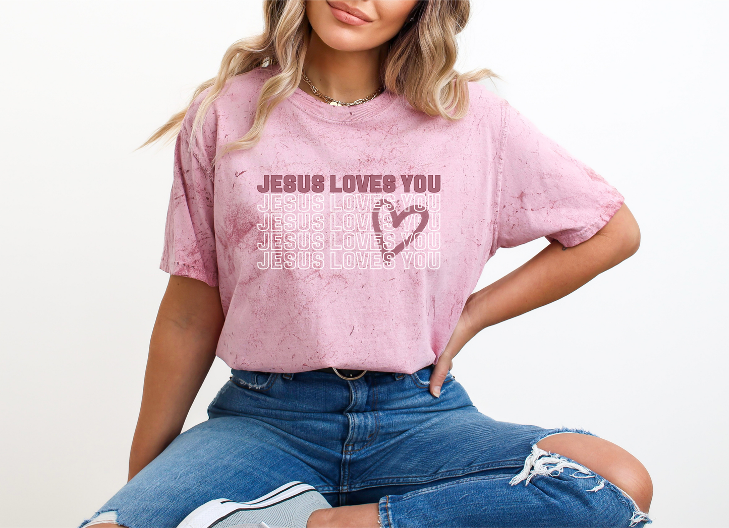 Comfort Colors Color Blast Jesus Loves You T-shirt