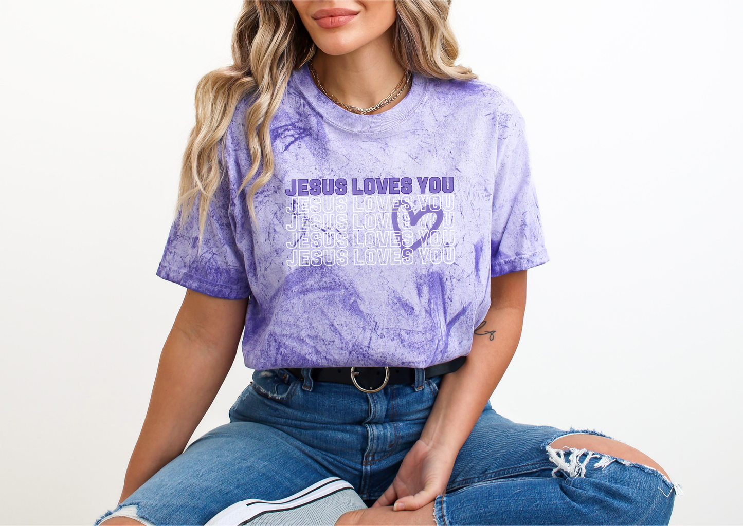 Comfort Colors Color Blast Jesus Loves You T-shirt