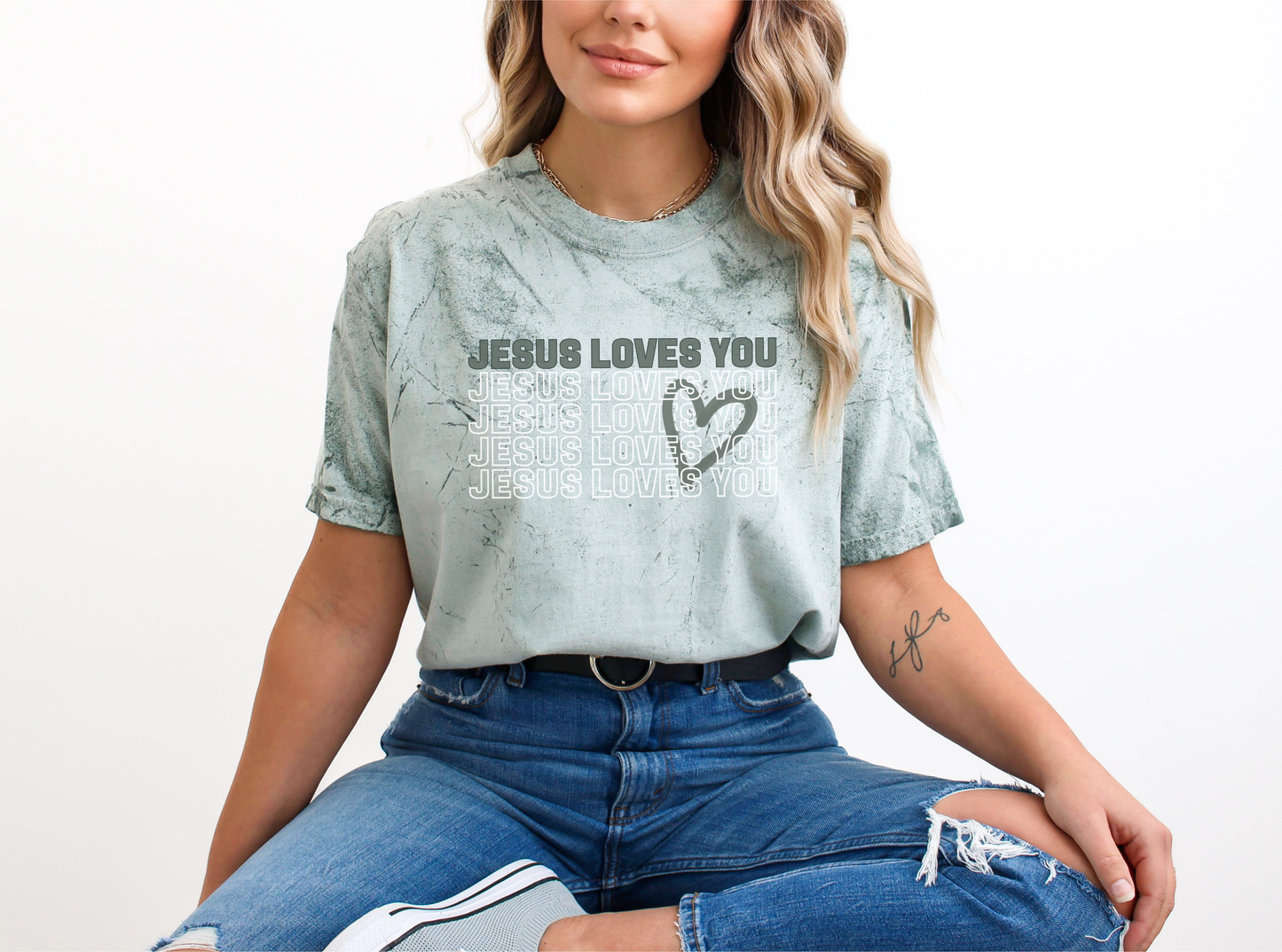 Comfort Colors Color Blast Jesus Loves You T-shirt