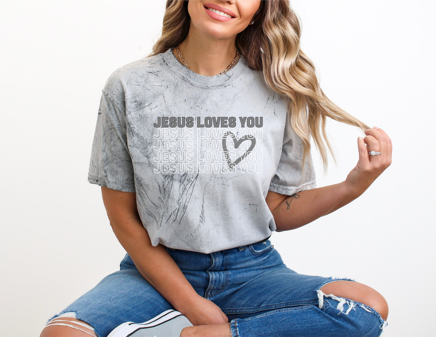 Comfort Colors Color Blast Jesus Loves You T-shirt