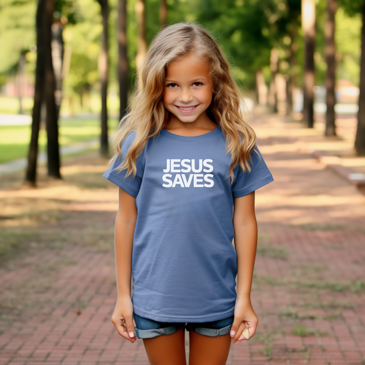 Jesus Saves Comfort Colors Youth Christian Shirt