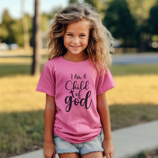 I Am A Child Of God Comfort Colors Youth Christian Tee