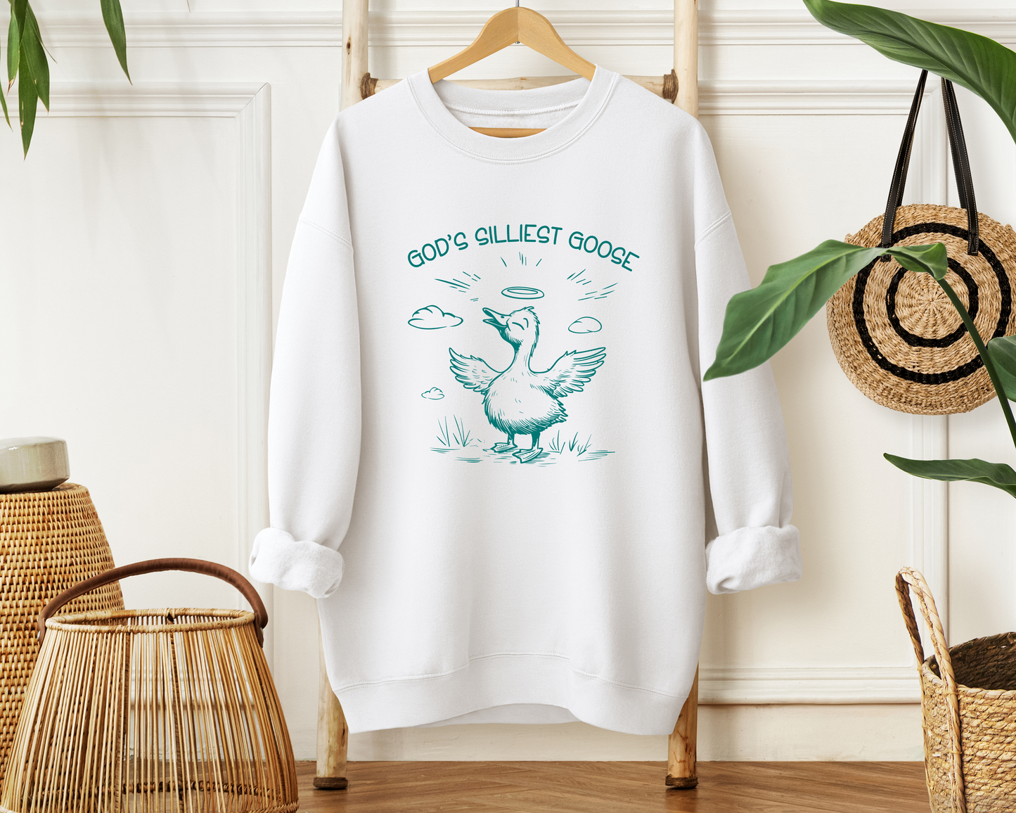 God's Silliest Goose Sweatshirt - Christian Crewneck Pullover