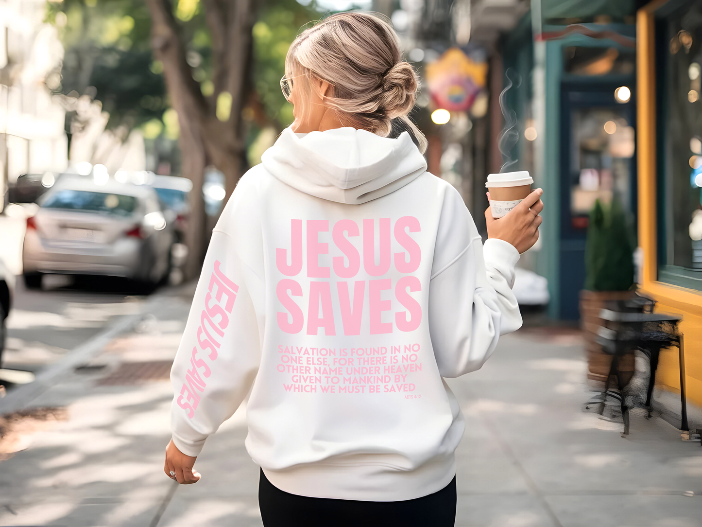 Jesus Saves Hoodie - Acts 4:12 Bible Verse Christian Hoodie