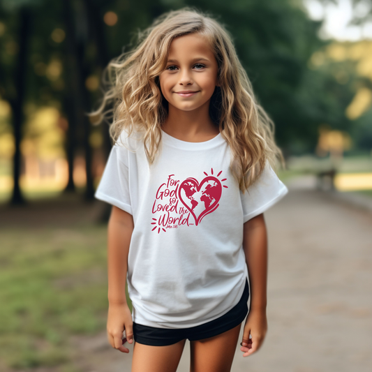 For God So Loved The World Comfort Colors Youth Christian Tee