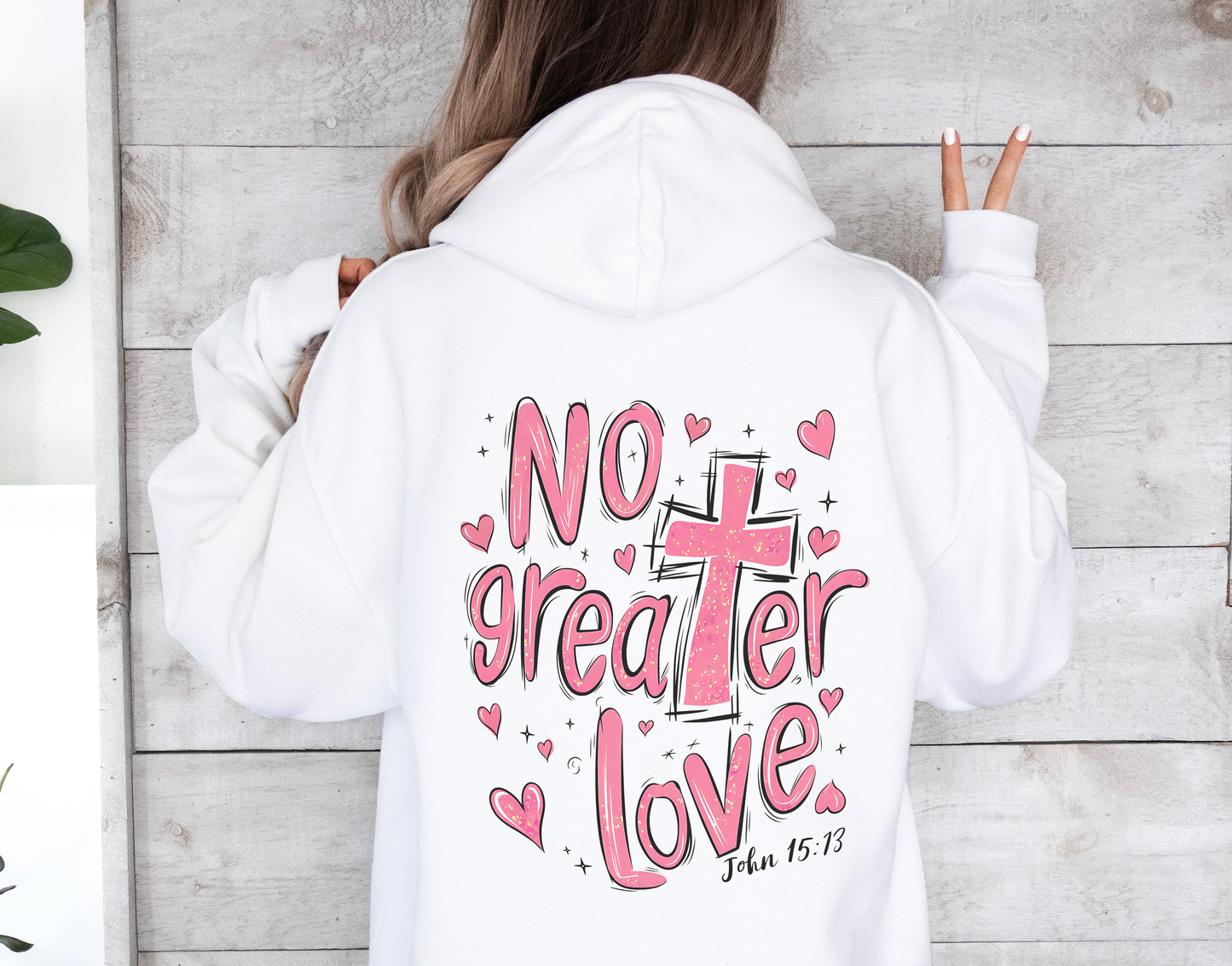 No Greater Love - John 15:13 Bible Verse Christian Hoodie