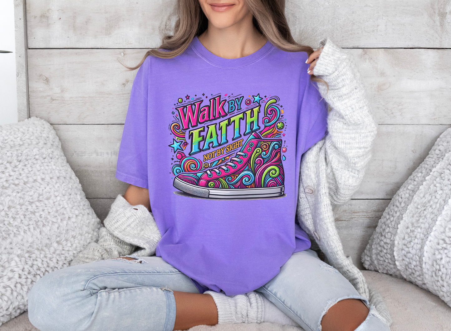 Walk By Faith Not By Sight Comfort Colors Shirt