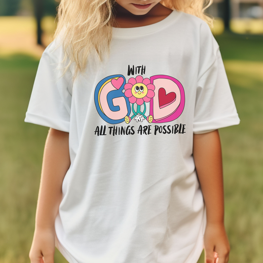 With God All Things Are Possible Comfort Colors Youth Tee