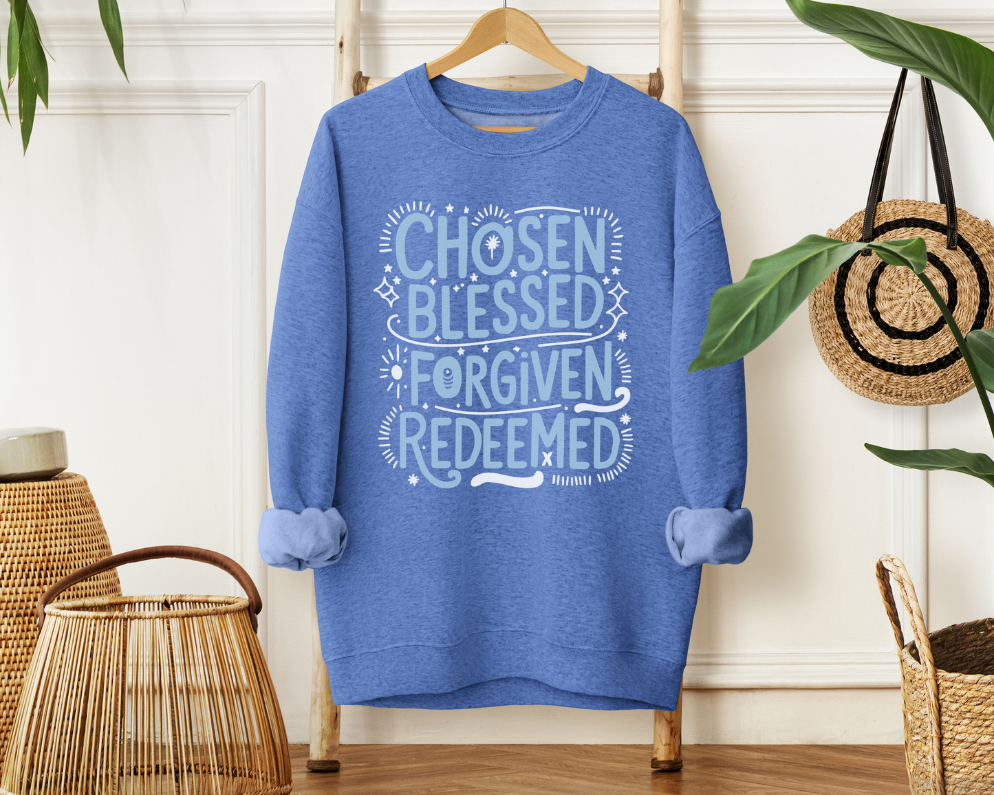 Chosen Blessed Forgiven Redeemed Sweatshirt - Christian Mom Sweatshirt