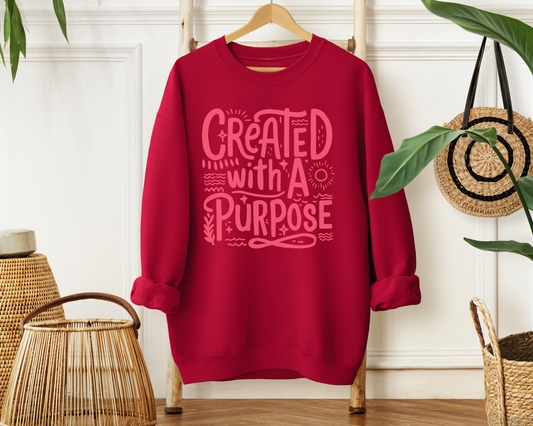 Created With a Purpose Sweatshirt - Christian Mom Sweatshirt