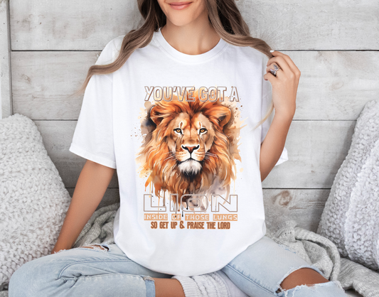 Comfort Colors You've Got A Lion Inside of Those Lungs Shirt - Christian Tee