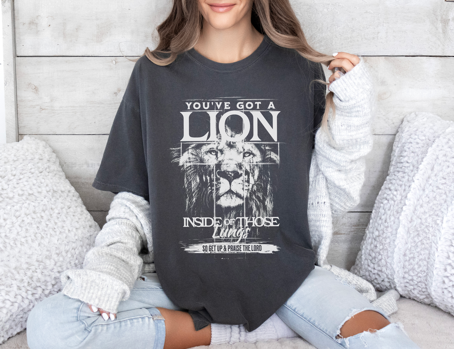 Comfort Colors You've Got A Lion Inside of Those Lungs Tee - Christian Shirt