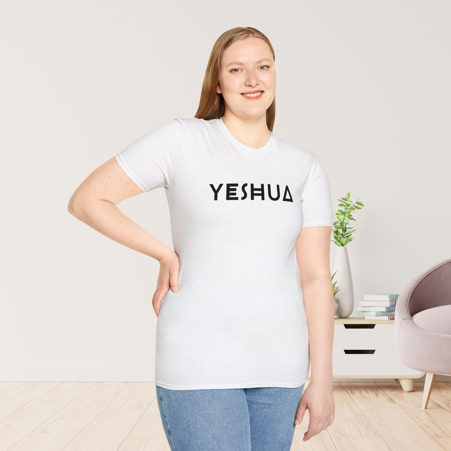 Unisex YESHUA Softstyle T-shirt -  Minimalist Christian Shirt