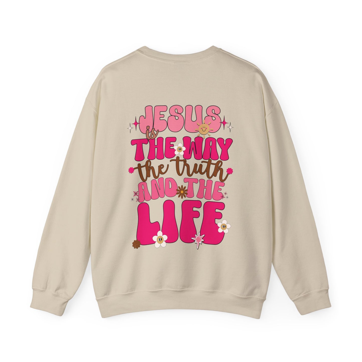 Pink Jesus is the Way John 14:6 Bible Verse Christian Sweatshirt