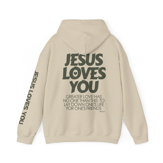 Jesus Loves You Hoodie - John 15:13 Bible Verse Christian Hoodie