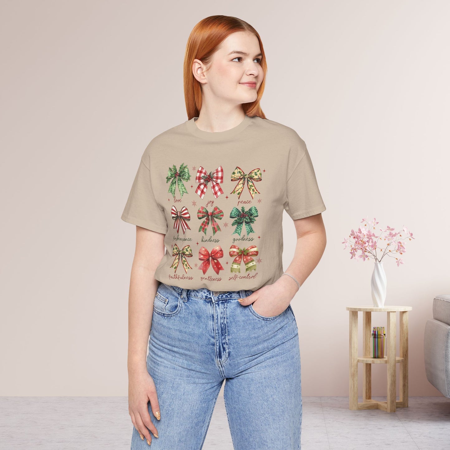 Christmas Fruit of the Spirit Soft Cotton Tee - Holiday Christian Shirt