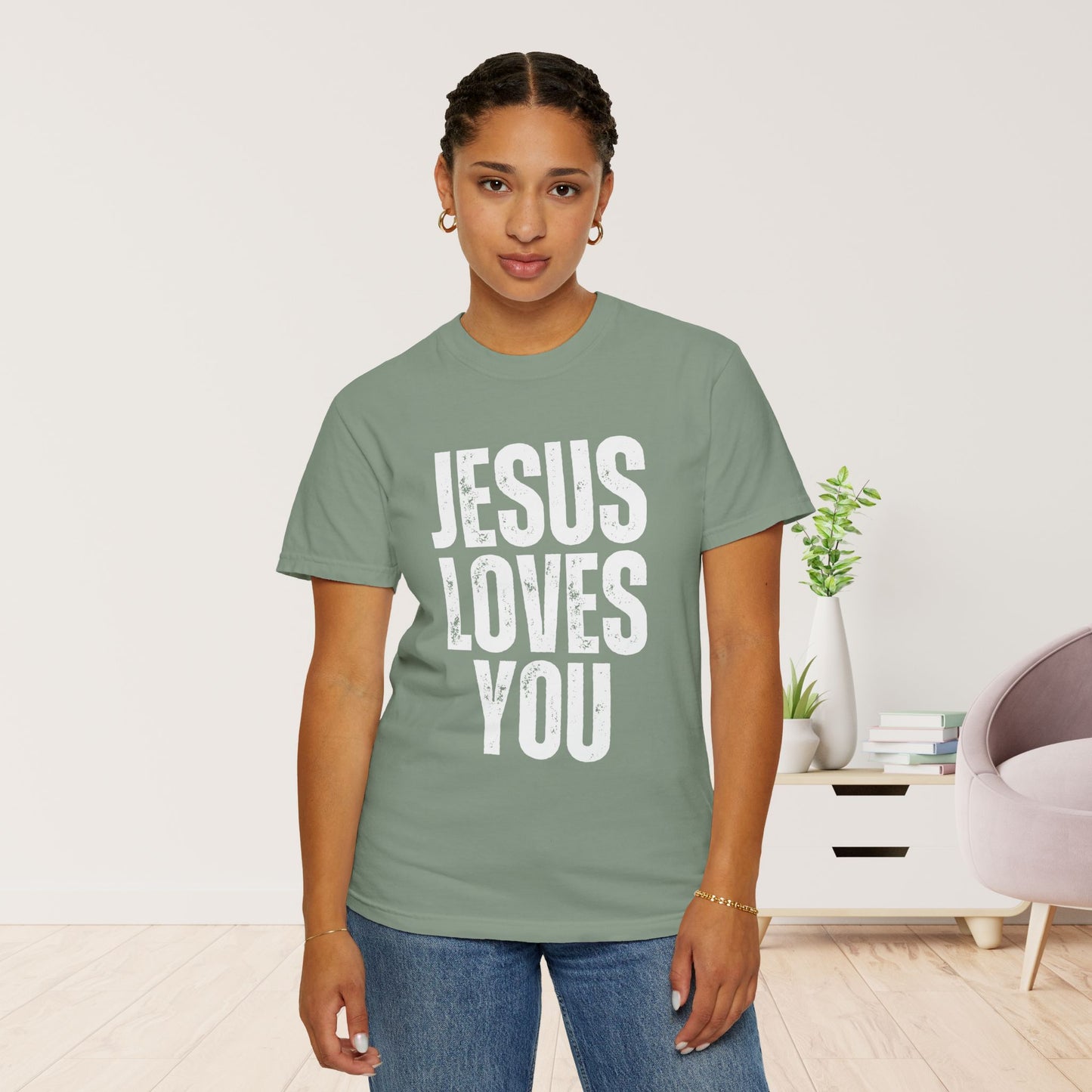 Comfort Colors Jesus Loves You Christian Shirt