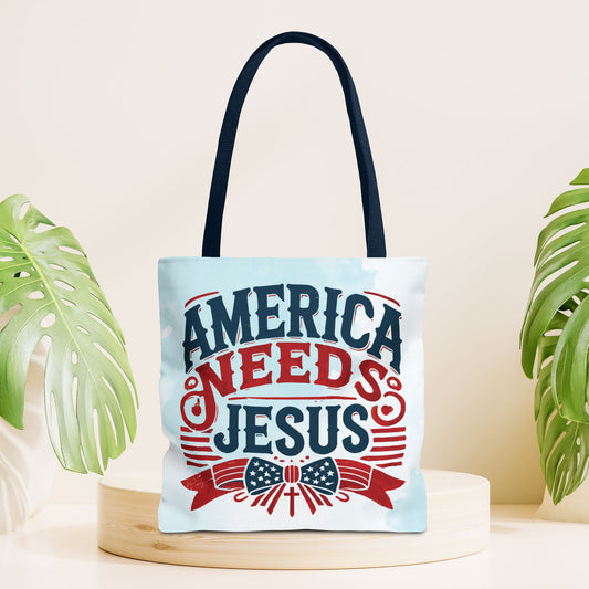 America Needs Jesus Tote Bag - Christian Tote Bag