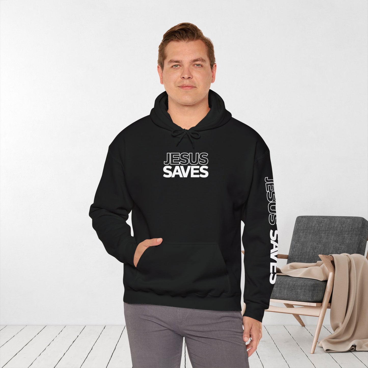 Jesus Saves Hoodie - Acts 4:12 Bible Verse Christian Hoodie