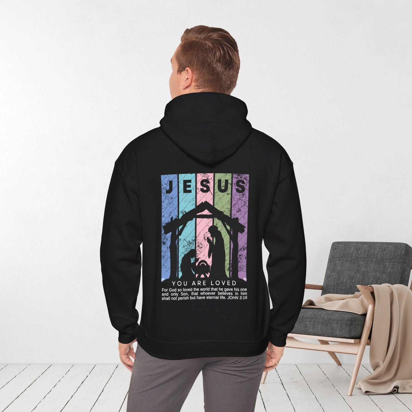 Unisex Jesus Hoodie - Bible Verse Hoodie John 3:17