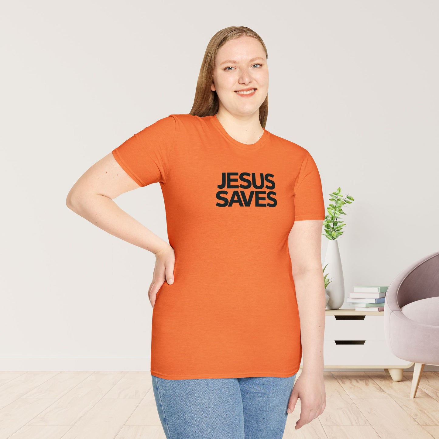 Unisex Jesus Saves Softstyle T-shirt - Acts 4:12 Bible Verse Christian Shirt