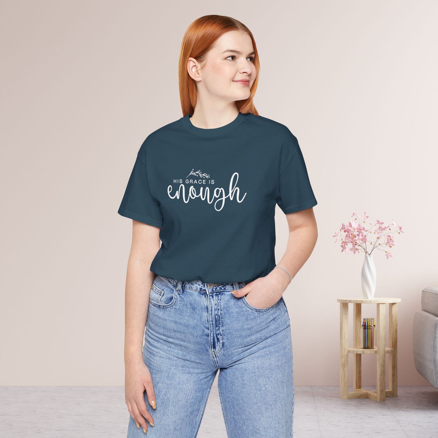 His Grace is Enough Soft Cotton Tee - Christian Shirt