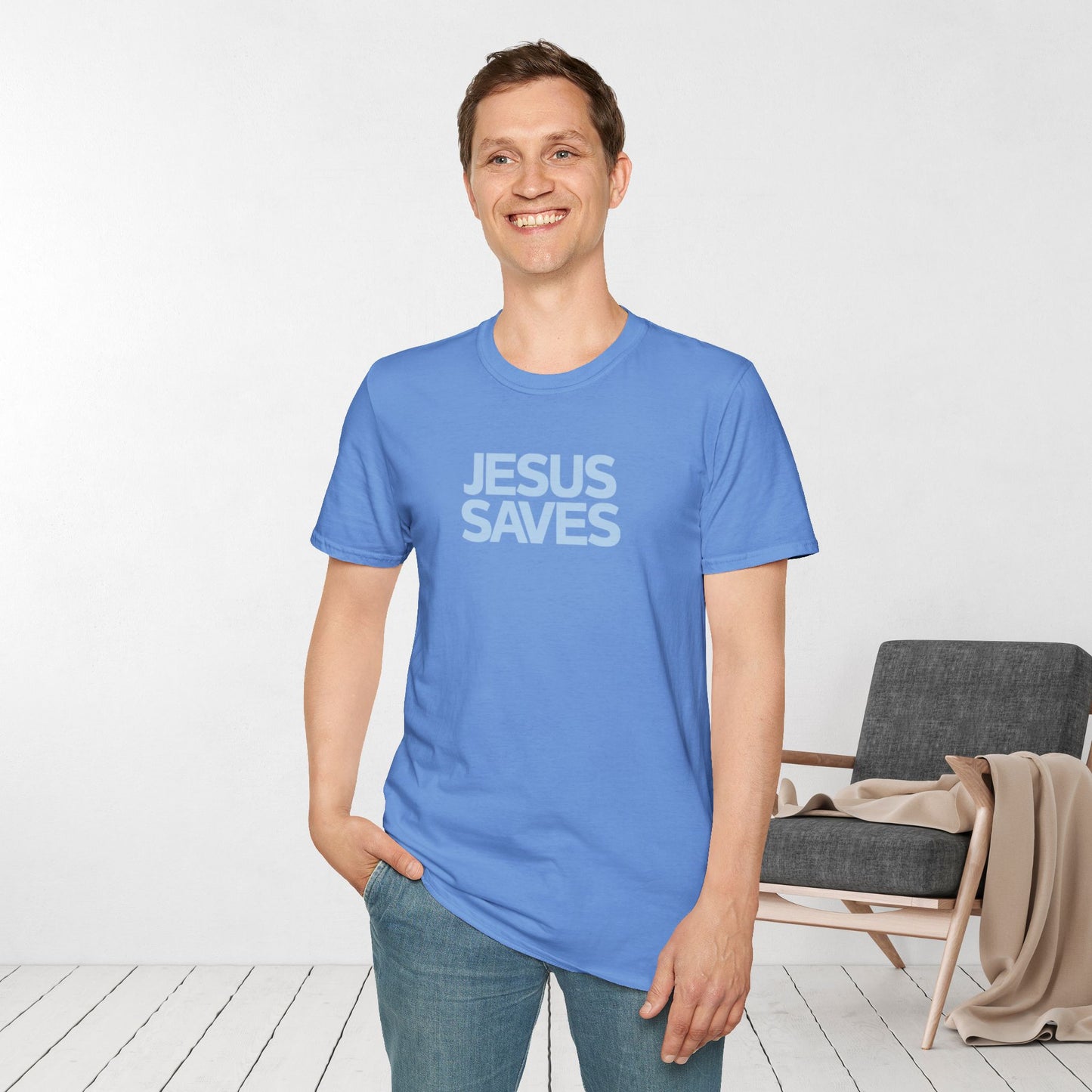 Jesus Saves Softstyle T-shirt - Acts 4:12 Bible Verse Christian Tee