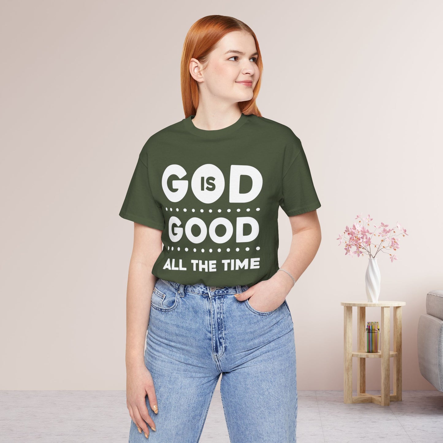 God Is Good All The Time Soft Cotton Tee - Christian Tee