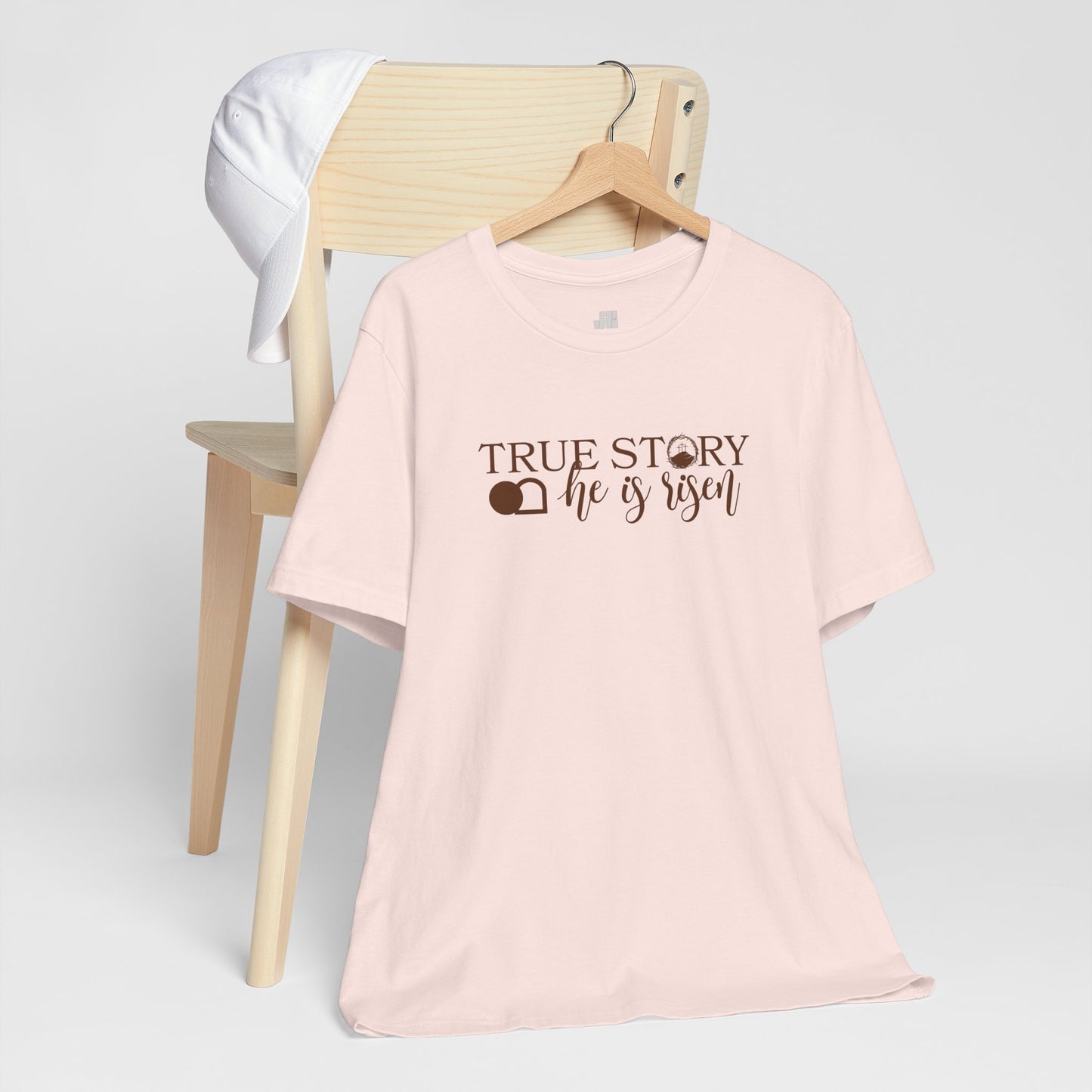 True Story He is Risen Christian Soft Cotton Tee - Easter Shirt for Christians