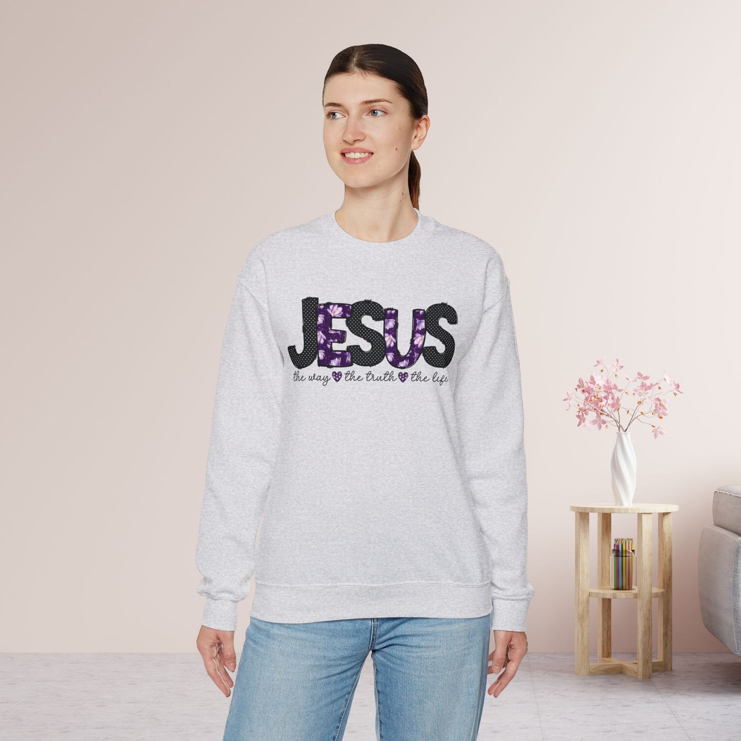 Jesus The Way The Truth The Life Sweatshirt - Christian Crewneck Pullover