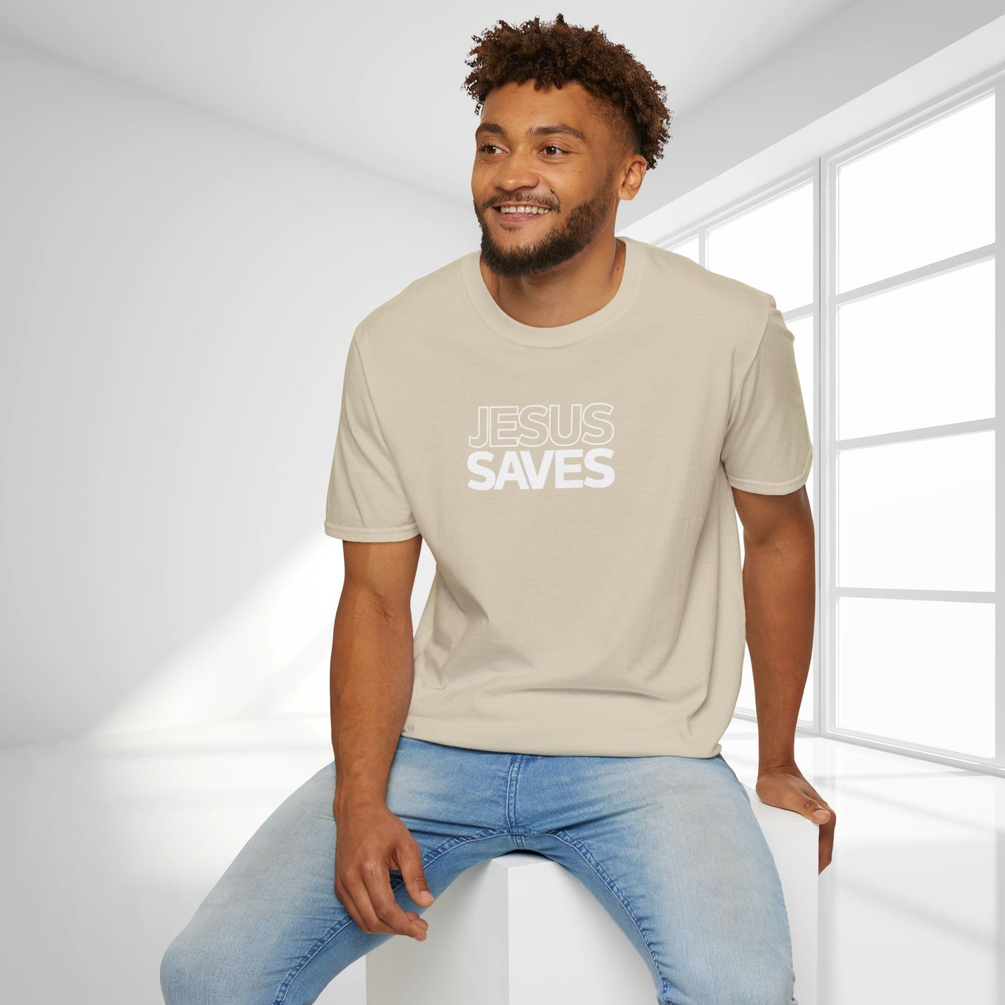 Unisex Jesus Saves Softstyle T-shirt - Acts 4:12 Bible Verse Christian T-shirt