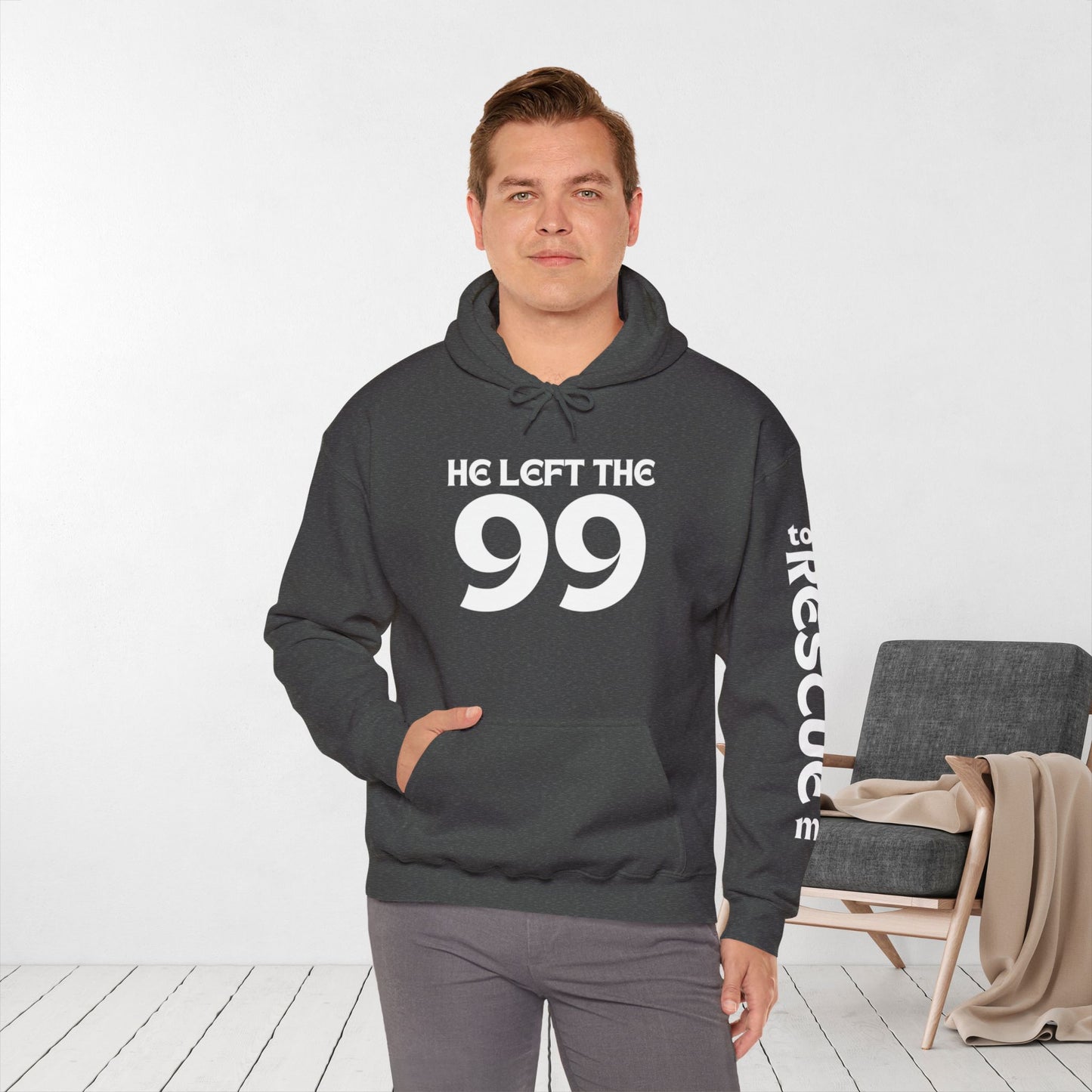 He Left the 99 to Rescue Me Hoodie - Unisex Christian Hoodie