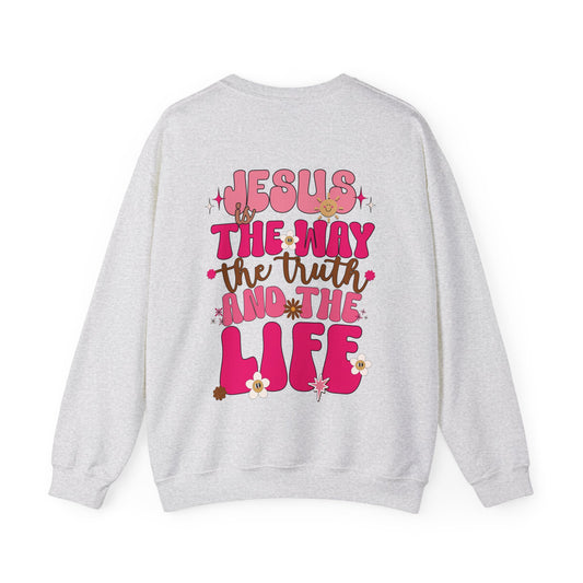 Pink Jesus is the Way John 14:6 Bible Verse Christian Sweatshirt