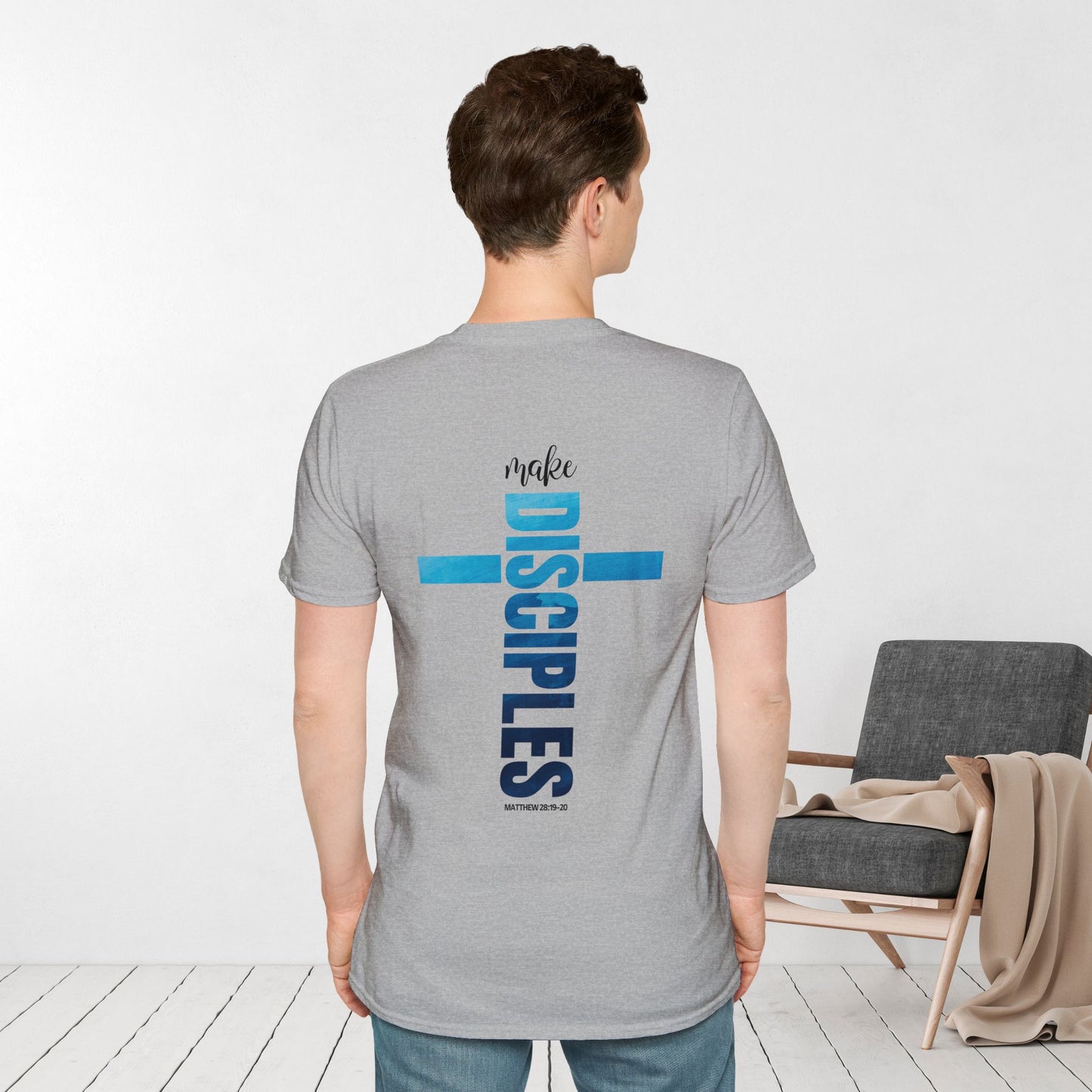 Make Disciples Softstyle T-Shirt - Matthew 28:19-20 Bible Verse Christian Tee