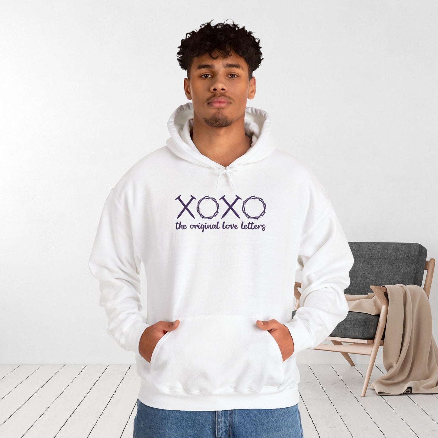 XOXO The Original Love Letters Bible Verse Romans 5:8 Hoodie