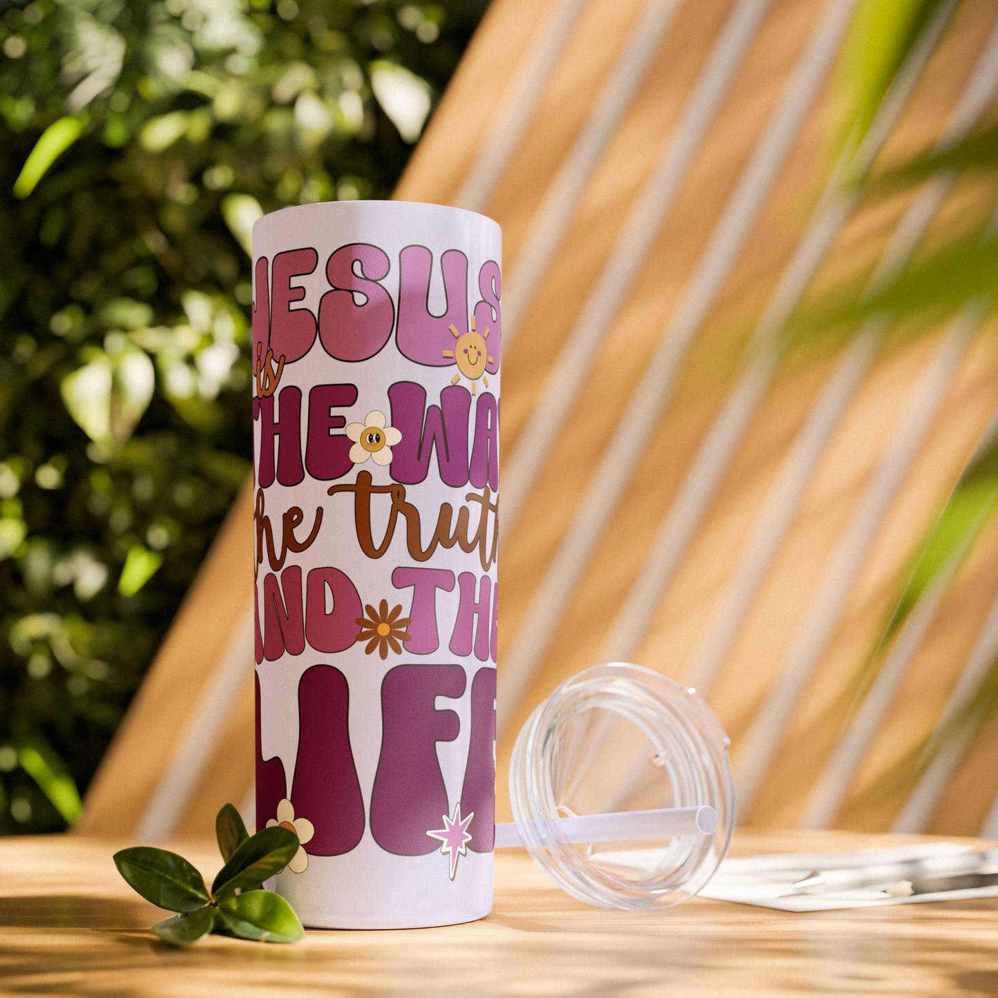 Jesus is The Way The Truth and The Life Skinny Tumbler with Straw - 20oz