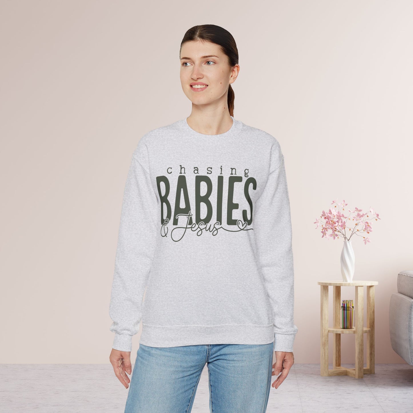 Chasing Babies & Jesus Sweatshirt - Christian Mom Sweatshirt