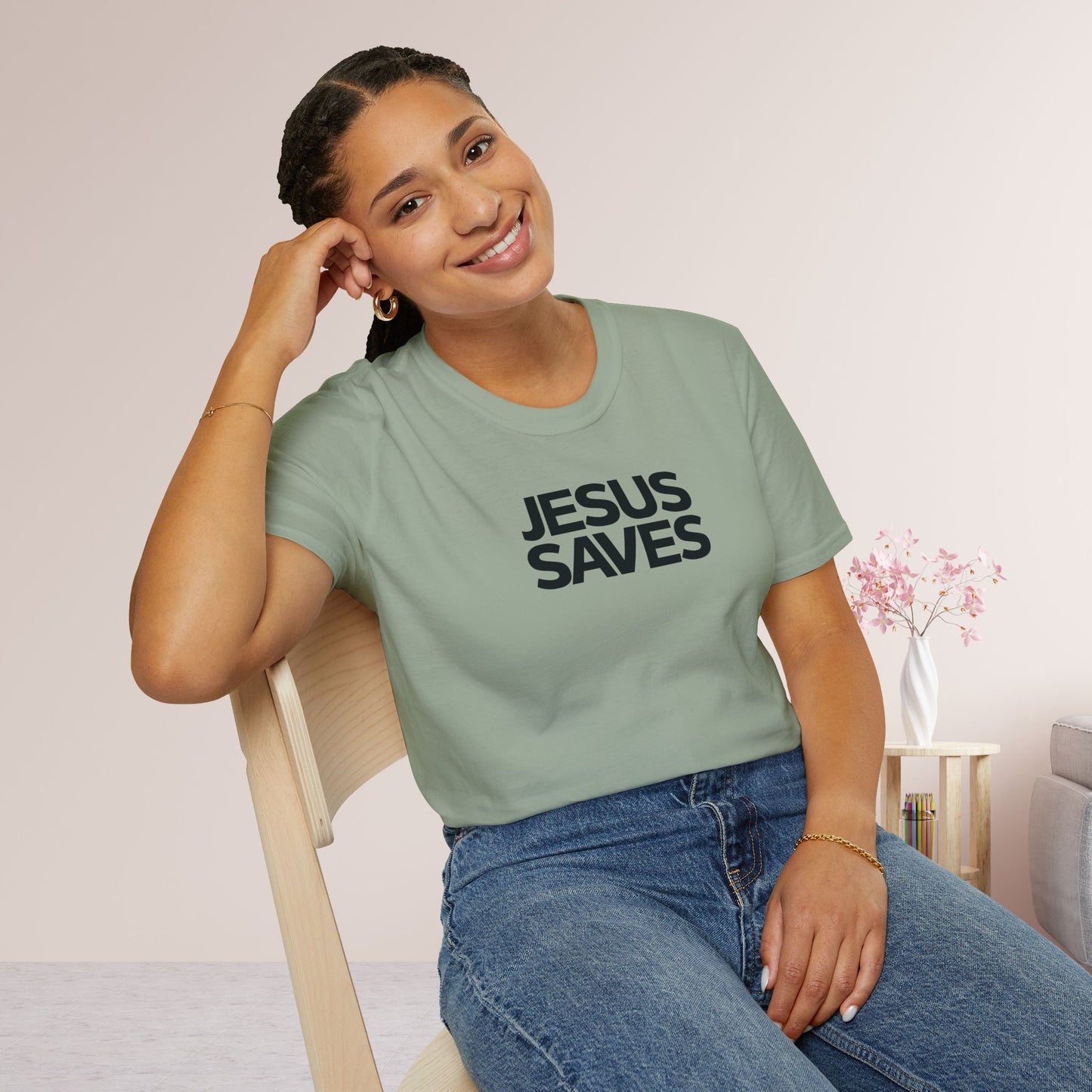 Unisex Jesus Saves Softstyle T-shirt - Acts 4:12 Bible Verse Christian Shirt