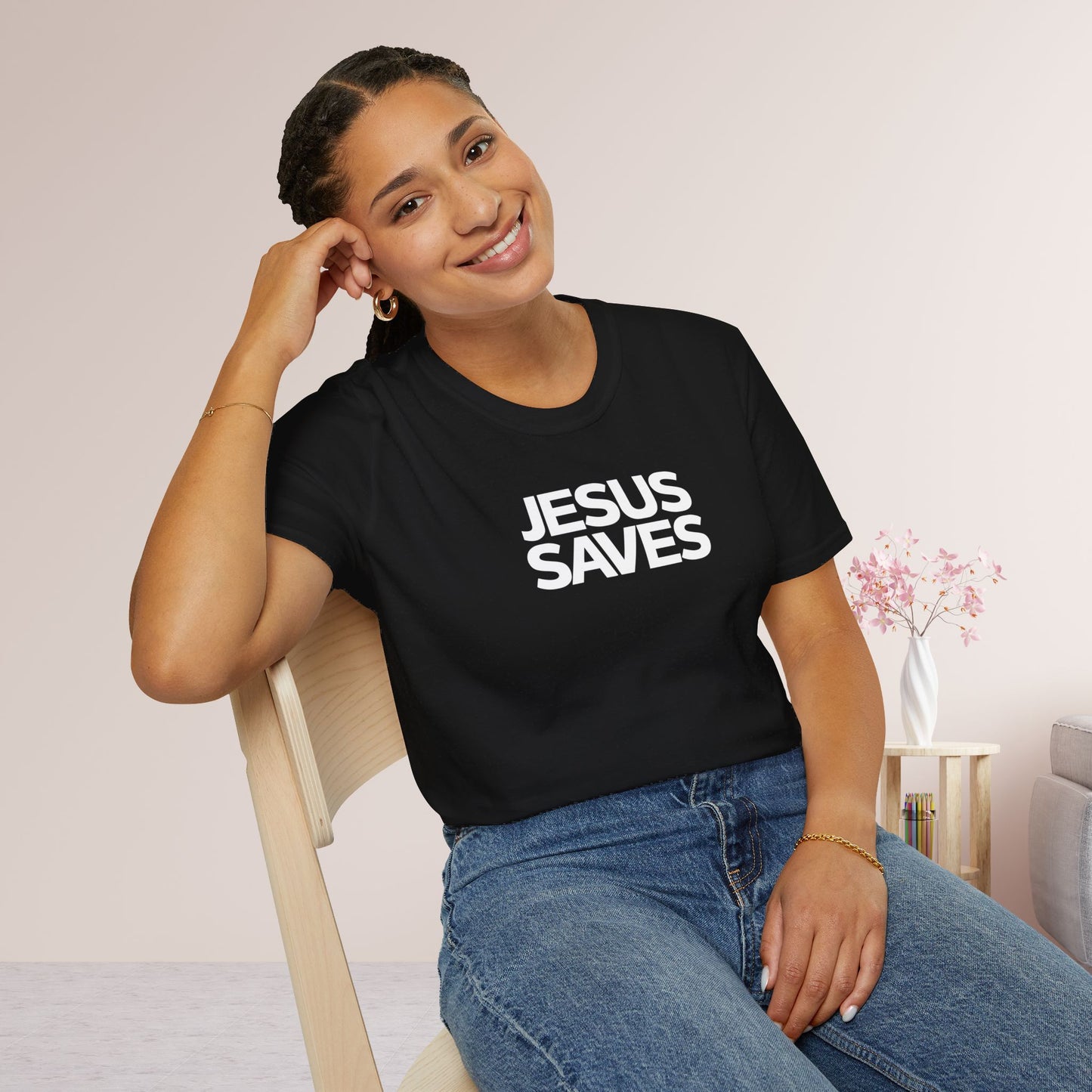 Unisex Jesus Saves Softstyle T-shirt - Acts 4:12 Bible Verse Christian T-shirt