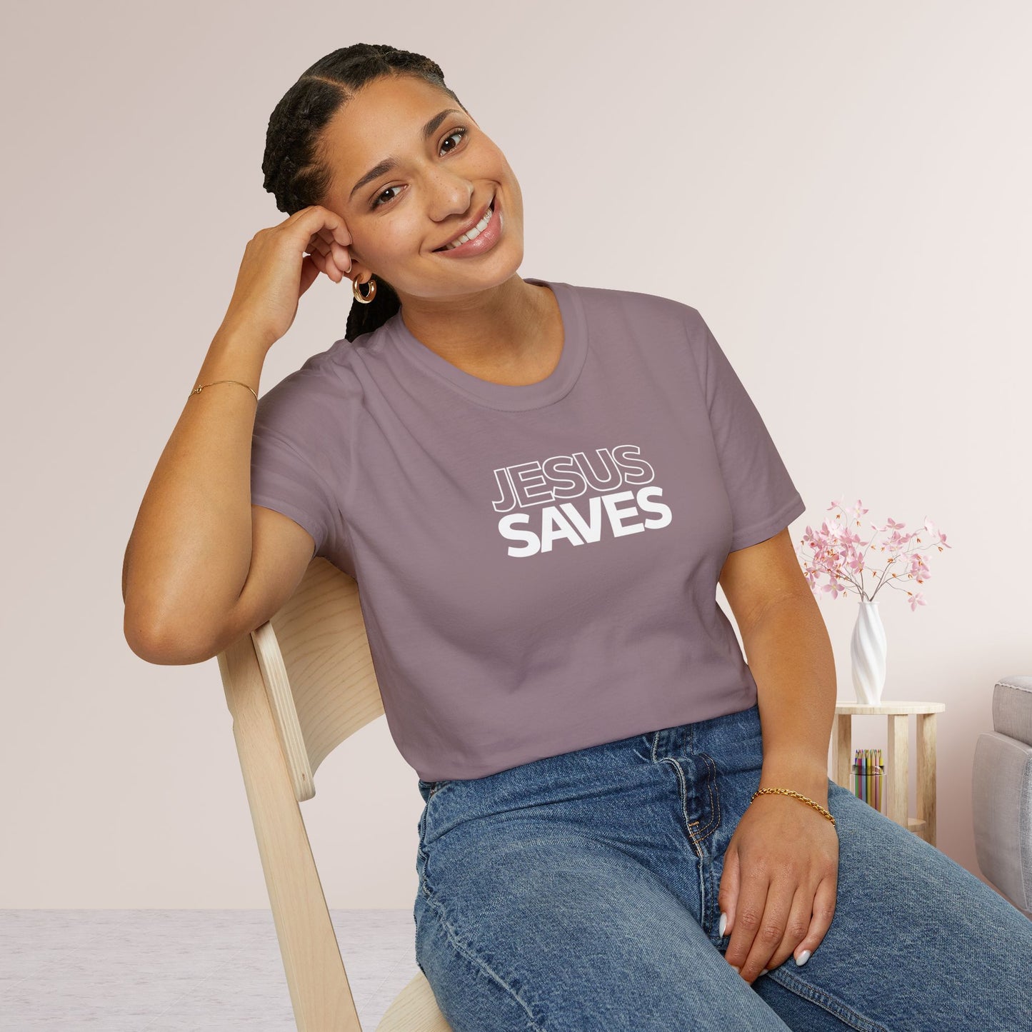 Unisex Jesus Saves Softstyle T-shirt - Acts 4:12 Bible Verse Christian T-shirt