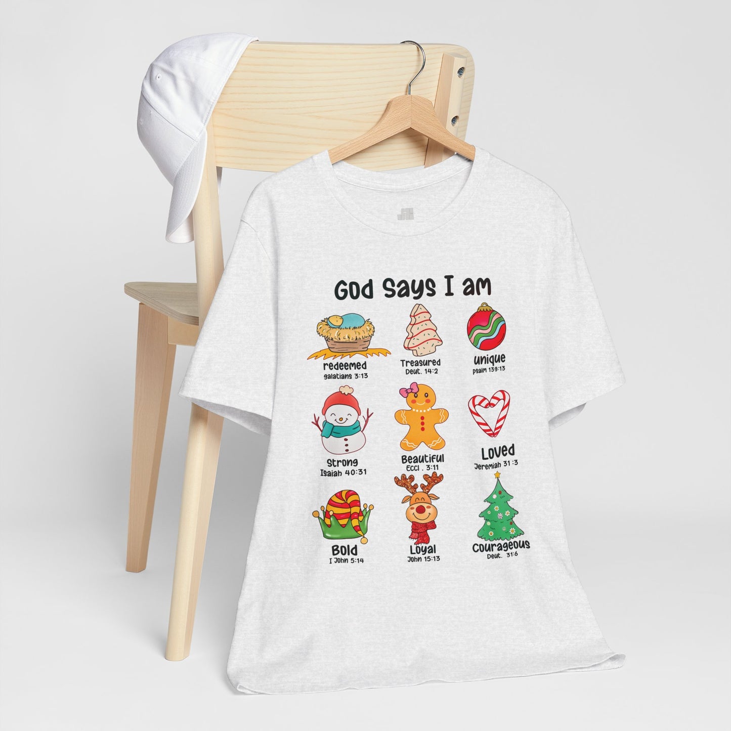 God Says I Am... Soft Cotton Tee - Christian Christmas Shirt