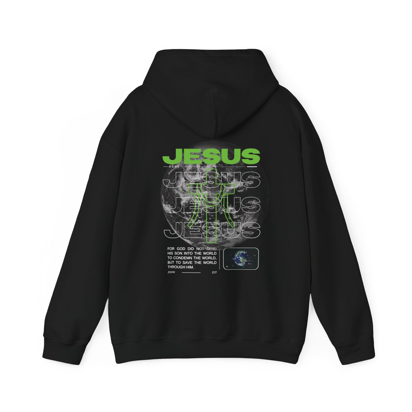 Men's Jesus Hoodie - Bible Verse Hoodie John 3:17