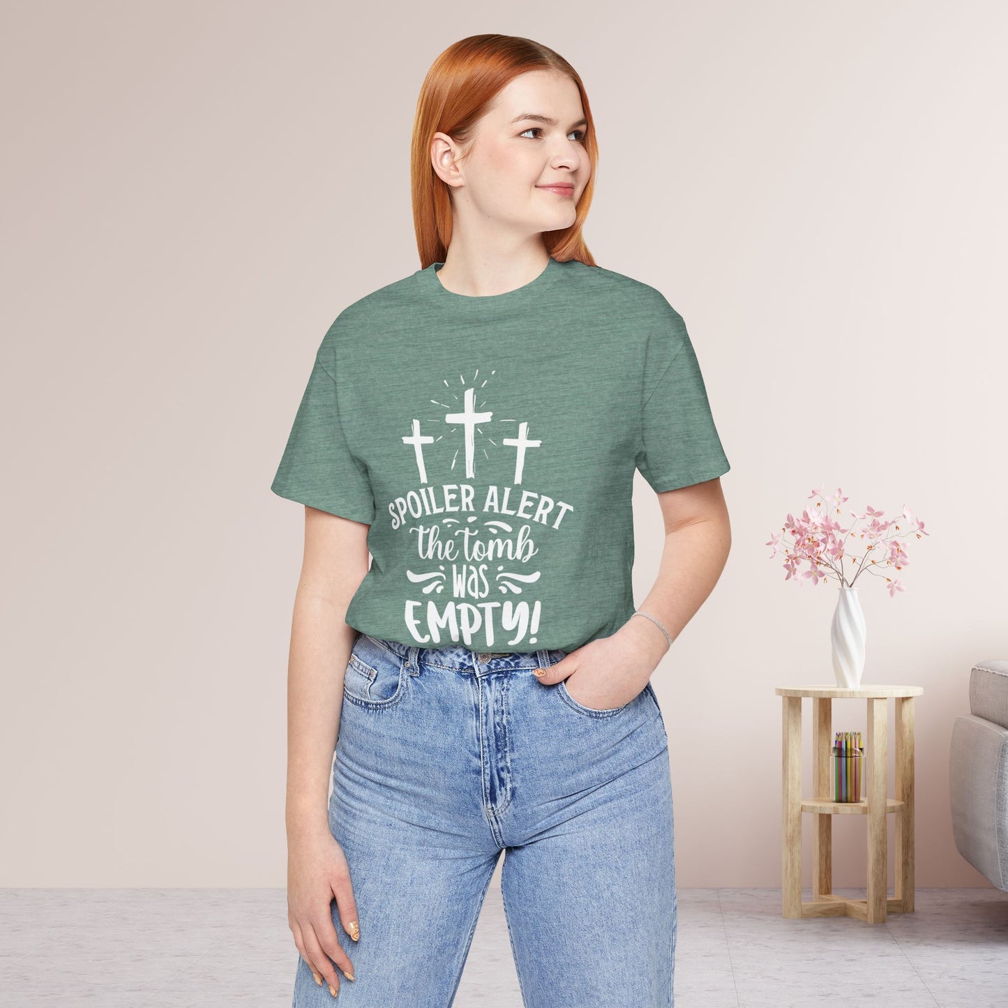 Spoiler Alert The Tomb Was Empty Christian Soft Cotton Tee - Easter Shirt