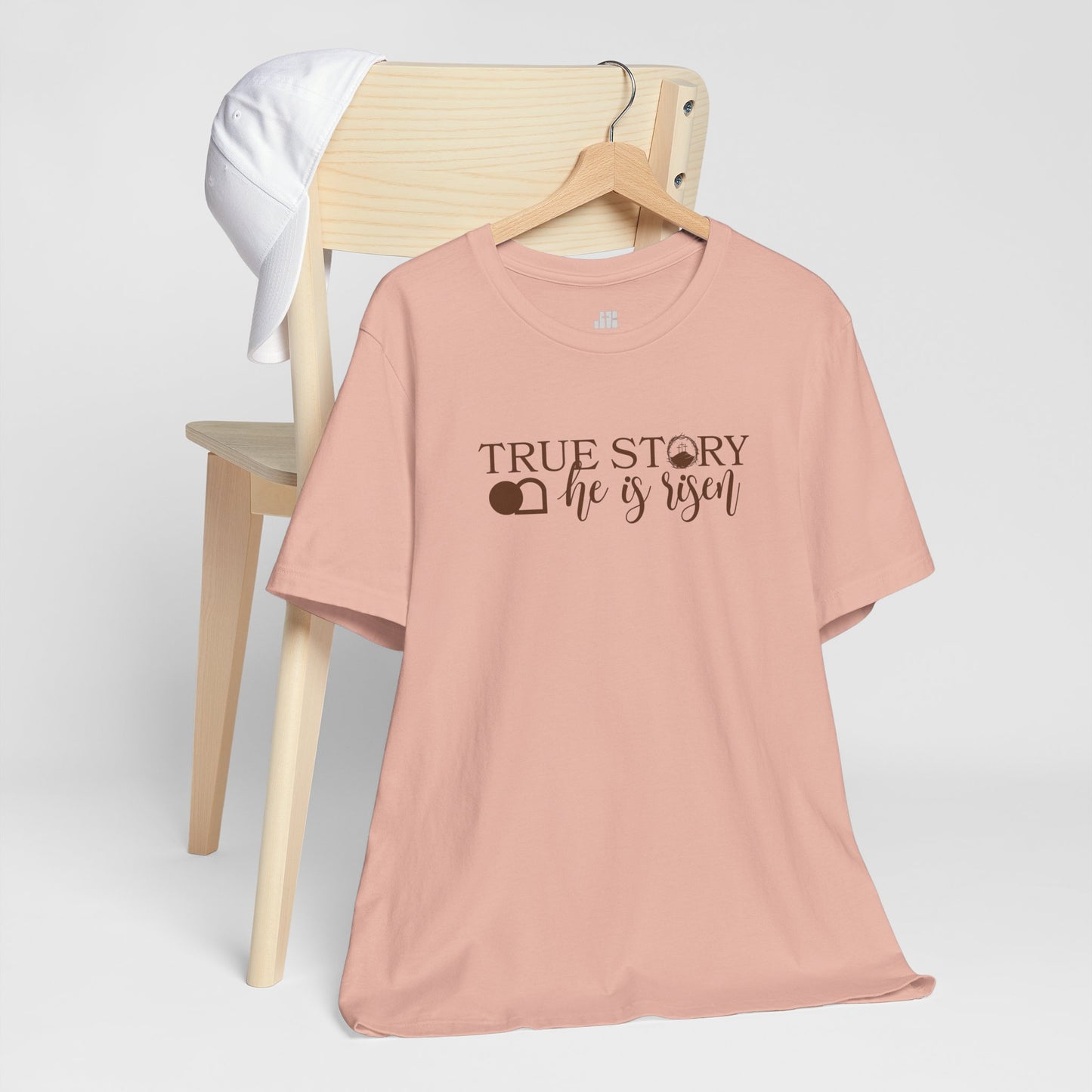 True Story He is Risen Christian Soft Cotton Tee - Easter Shirt for Christians