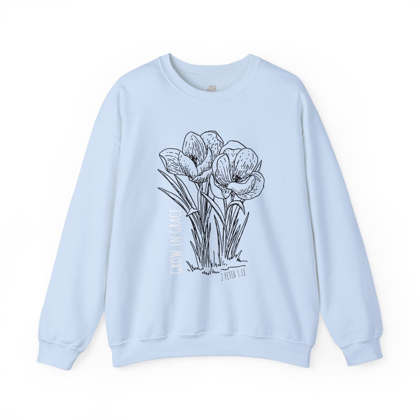 Spring Grow in Grace Sweatshirt - Bible Verse Crewneck Pullover