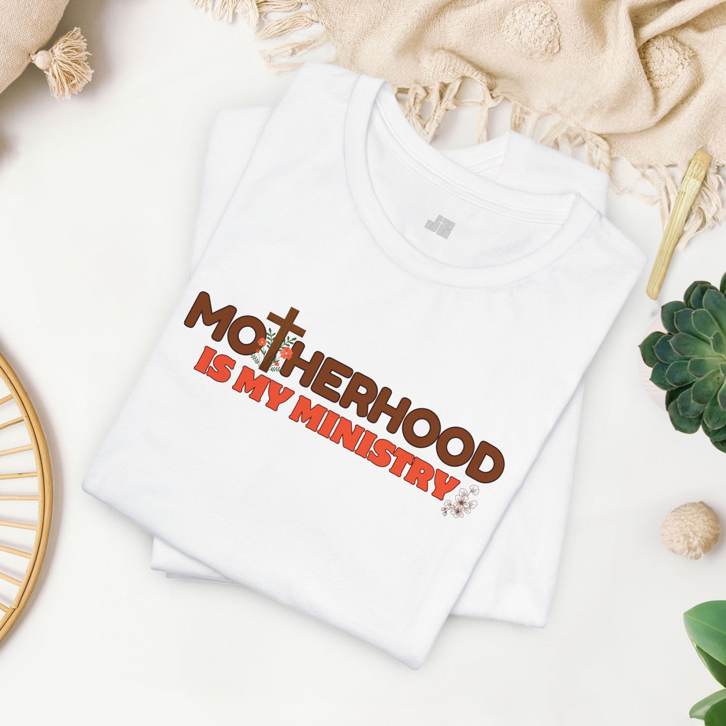 Motherhood is My Ministry Christian Soft Cotton Tee