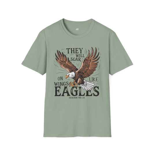 They Will Soar on Wings Like Eagles Softstyle T-shirt - Isaiah 40:31