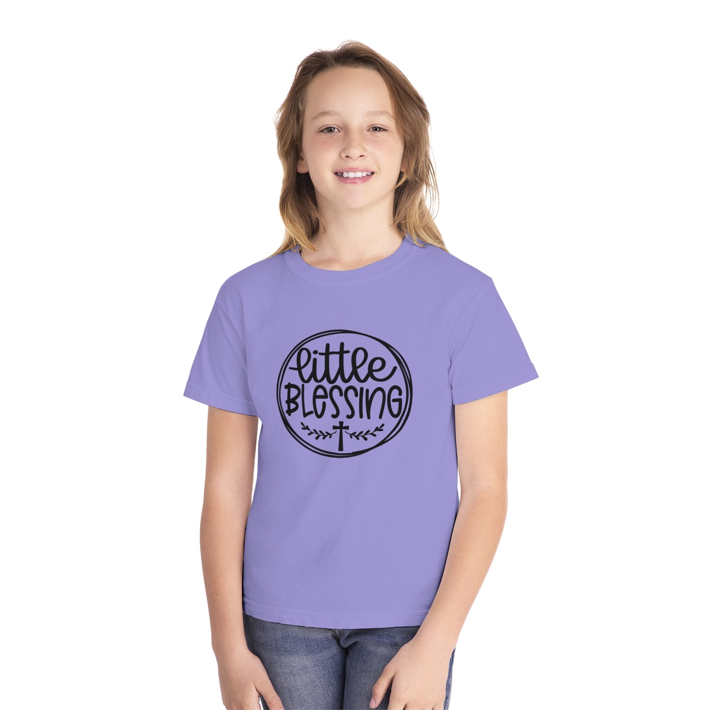 Little Blessing Comfort Colors Youth Christian Tee