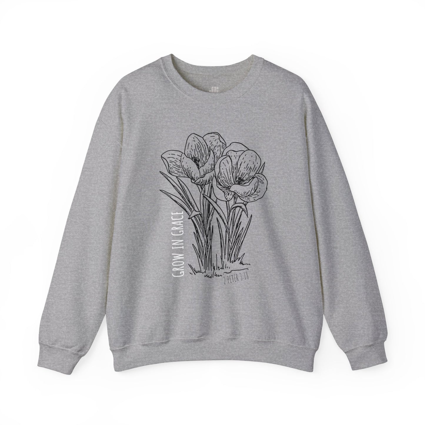 Spring Grow in Grace Sweatshirt - Bible Verse Crewneck Pullover